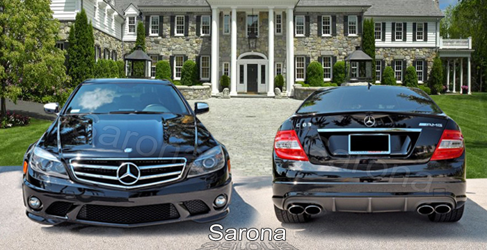 Custom Mercedes C Class  Sedan Body Kit (2008 - 2013) - $1490.00 (Manufacturer Sarona, Part #MB-058-KT)